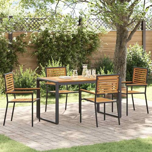 Garten Essgruppe 5 pcs Schwarz, Holz 140 x 80 x 75 cm