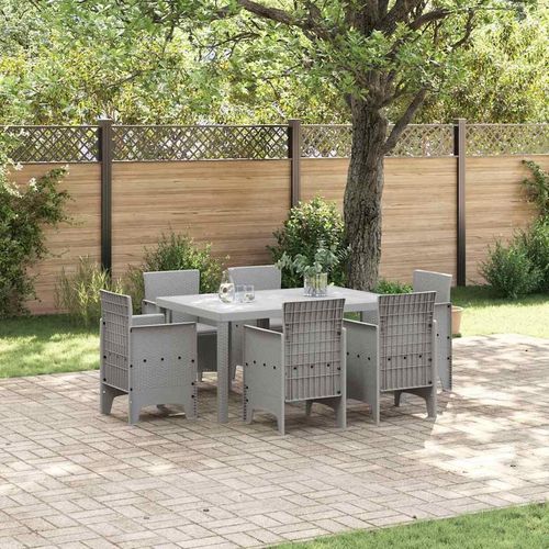 Garten Essbereich 7 pcs Hellgrau Plastik