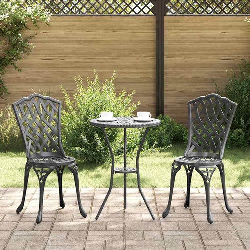 Gartenstuhl 2 pcs Schwarz 55 x 56,5 x 91cm Aluminium