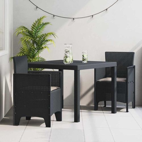 Garten Essgruppe 3 pcs Anthrazit 100 x 100 x 73 cm Polypropylen