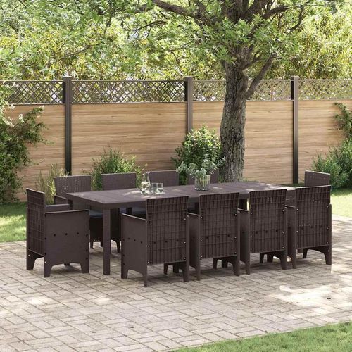 Garten Essgruppe 11 pcs Braun 250 x 100 x 73 cm