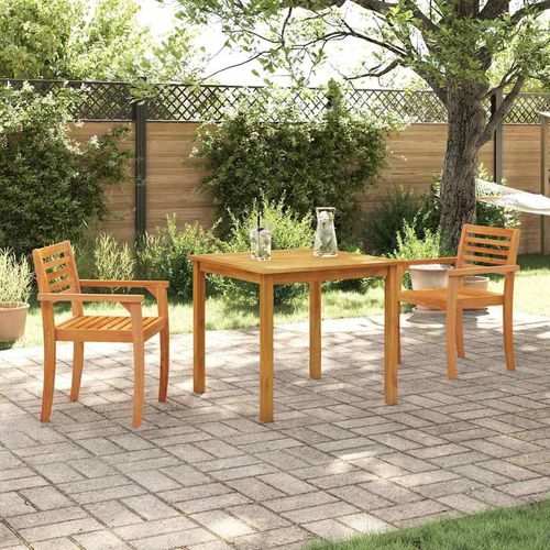 Garten Essenset 3 pcs Naturholz 85 x 85 x 75 cm