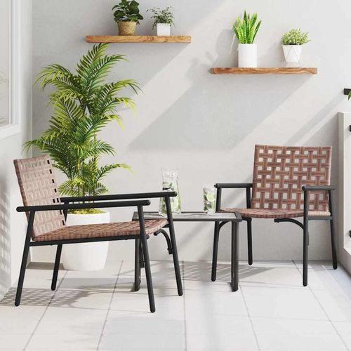Gartenstuhl 2 pcs Schwarz 79 x 56 x 73.5cm Poly-Rattan