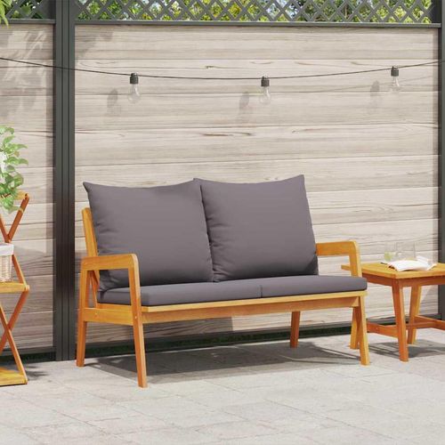 Gartenbank mit Kissen Braun Massivholz Akazie