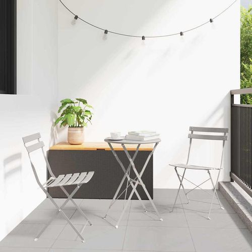 Garten Klappstuhl Falten 2 pcs Beige 42 x 46 x 82cm Stahl