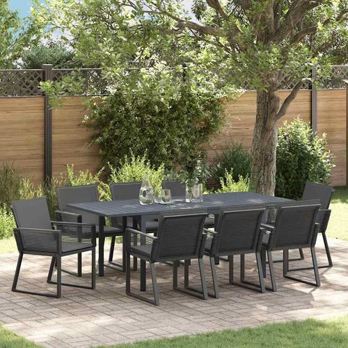 Garten-Essset 9 pcs Schwarz Groß Metall