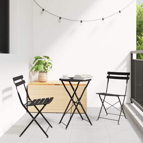 Garten Klappstuhl Falten 2 pcs Anthrazit 42 x 46 x 82cm Stahl
