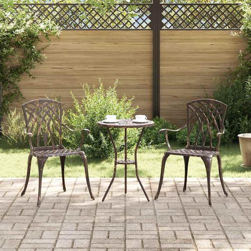 Gartenstuhl 2 pcs Bronzefarben 55 x 56,5 x 91cm Aluminium