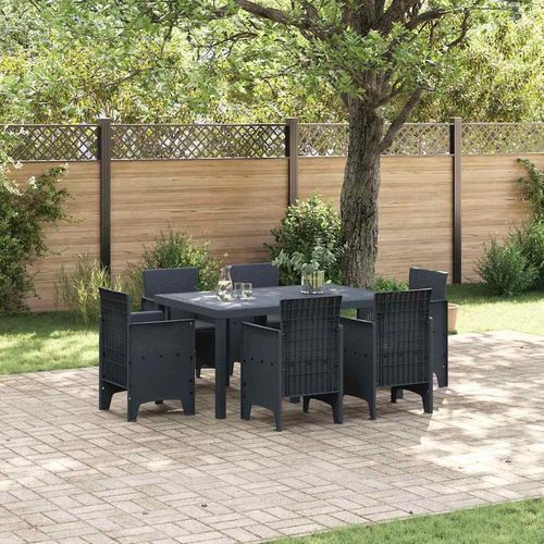 Garten EssSet 7 pcs Anthrazit PE-Rattan