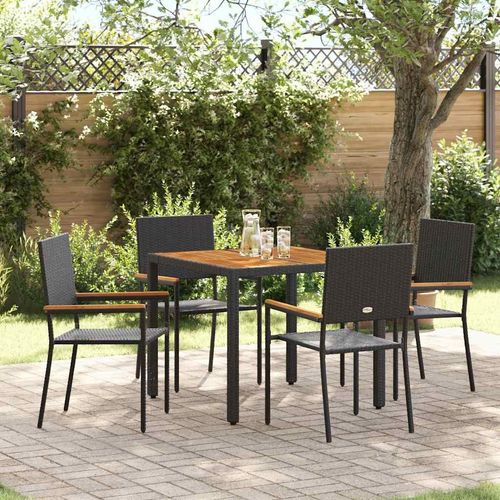 Garten Essgruppe 5 pcs Schwarz, Braun 90 x 90 x 75 cm