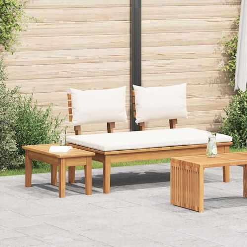 Gartenbank 2 pcs Braun Massivholz Teak