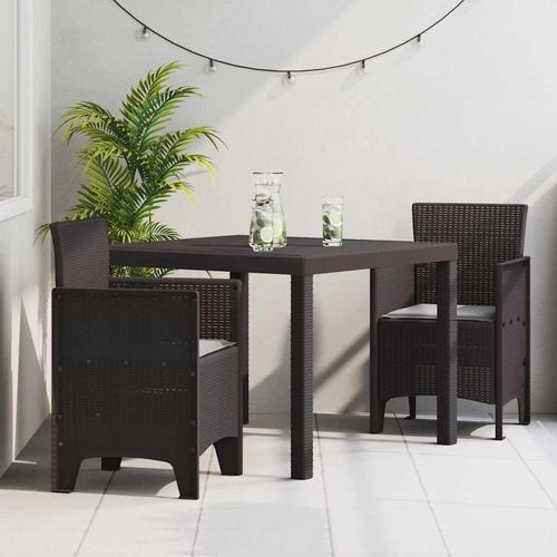 Garten Essset 3 pcs Braun 100 x 100 x 73 cm Polypropylenharz