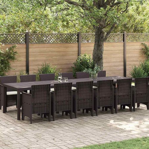 Garten Essset 13 pcs Braun Groß Rattan