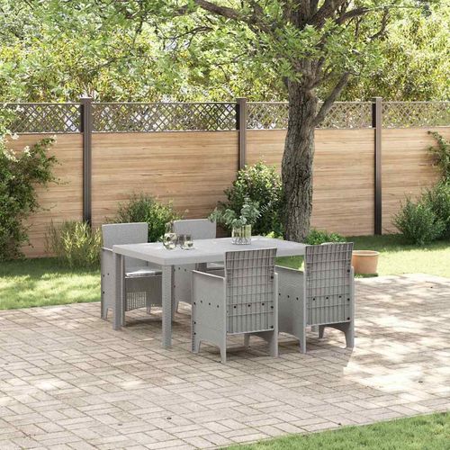 Garten Essgruppe 5 pcs Hellgrau 150 x 100 x 73 cm PE-Rattan