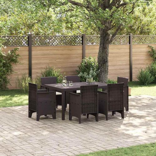 Garten Essset 7 pcs Braun PE-Rattan