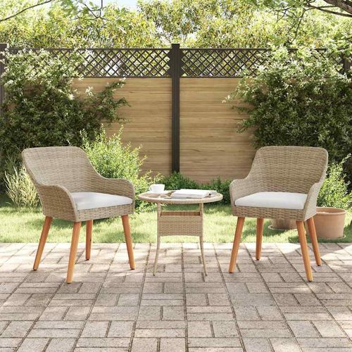 Gartenstuhl 2 pcs Beige 55 x 62,5 x 82 cm Poly-Rattan