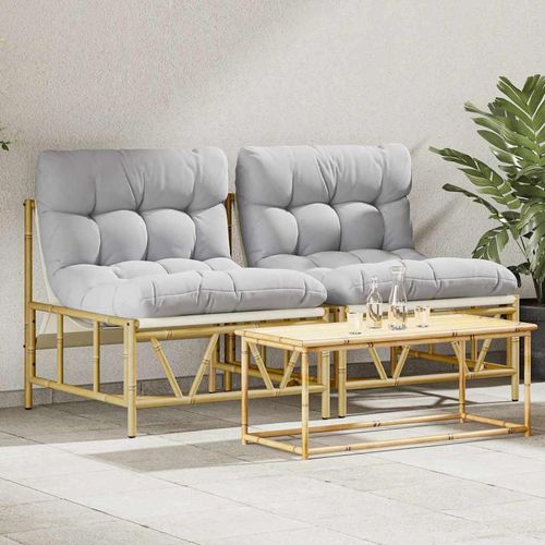 Gartenstuhl 2 pcs Hellgrau 75 x 75 x 71 cm Stahl