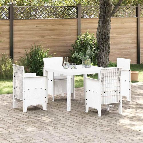 Garten Essset 5 pcs Weiß Rattan