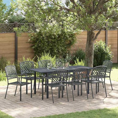 Garten Essgruppe 9 pcs Anthrazit Stahl