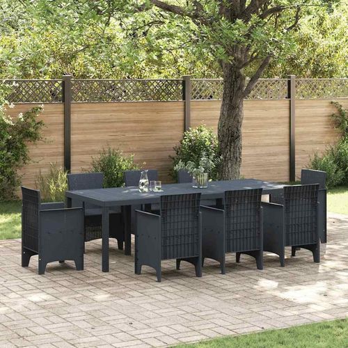 Gartentisch Anthrazit 250 x 100 x 73 cm Poly-Rattan