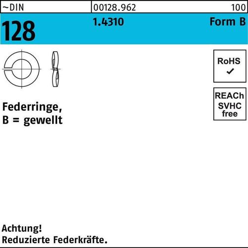 Reyher Federringe DIN 128 1.4310 B 16 001289620160000 (500 Stück)