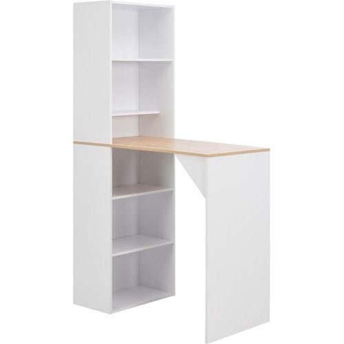 Bartisch mit Schrank Weiß 115x59x200 cm