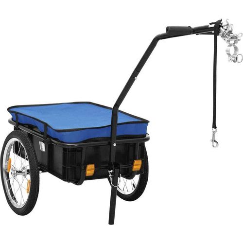 Fahrradanhänger und Handwagen 155x60x83 cm Stahl Blau