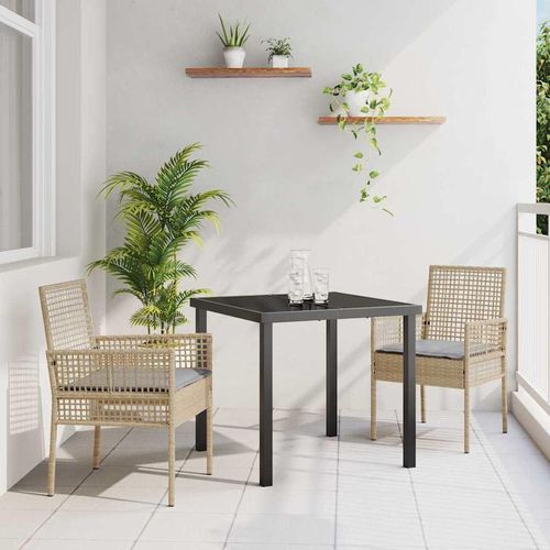 Gartenstuhl 2 pcs Beige 53 x 60 x 85 cm Poly-Rattan