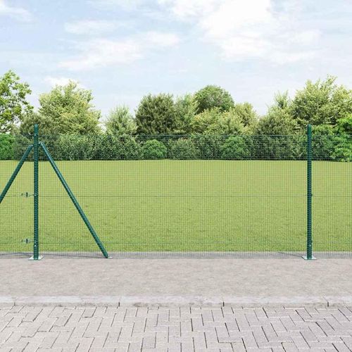 Zaun mit Pfosten Grün 0.8 x 10 m Stahl