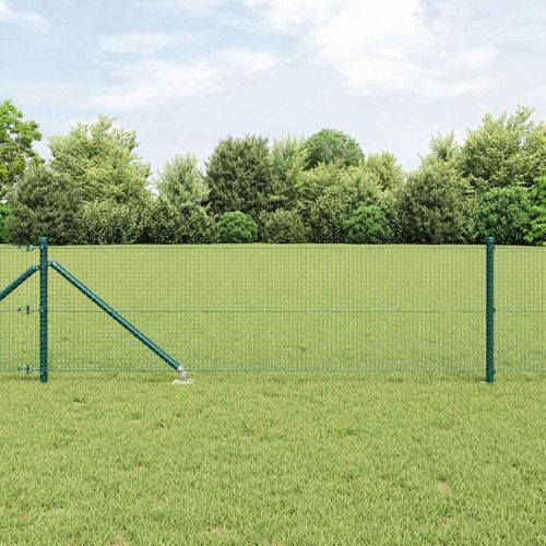 Zaun mit Pfosten Grün 0,6 x 10 m Stahl