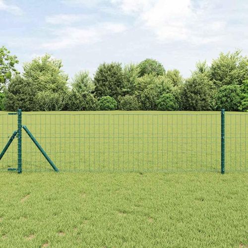 Zaun mit Pfosten Grün 0.4 x 50 m Stahl