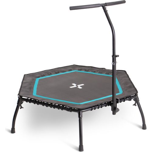 SportPlus I Fitness Trampolin I klappbar, Fitnesstrampolin mit Haltefunktion, Klappfunktion, Ø 126cm, leise Gummiseilfederung, Randabdeckung, Jumping Fitness , SP-T-2100-T