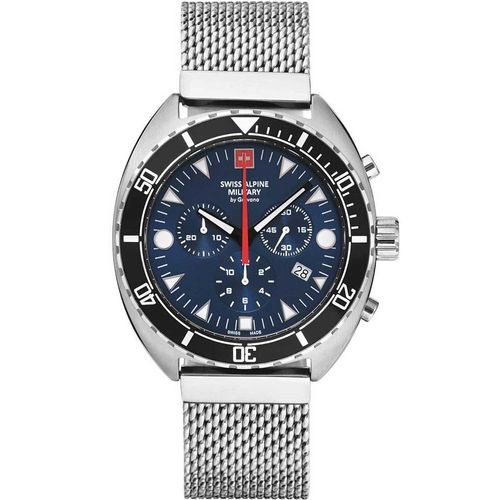 Swiss Alpine Military Uhr, silber/schwarz.