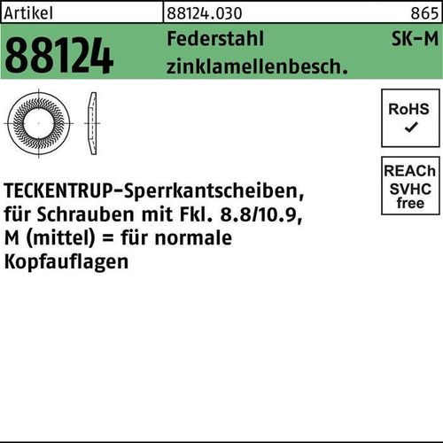 Teckentrup-Sperrkantscheiben C 60 flZnnc SKM 14 flZn S 500 Stk