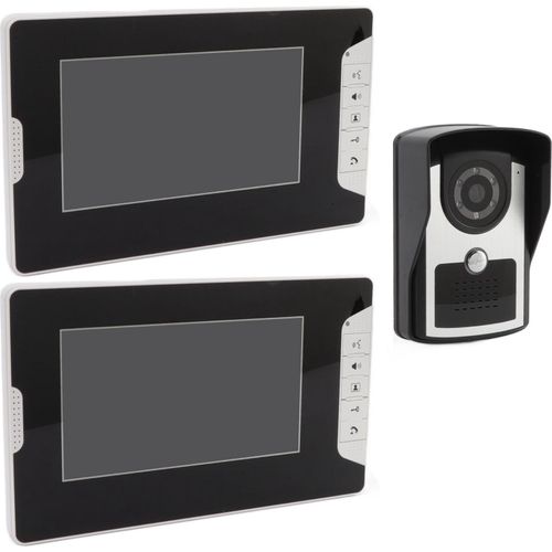 Video-Gegensprechanlage Türklingel Smart Dual Monitor elektronische Türklingel 16 Glocken Nachtsicht-Infrarot-Kamera für Haus