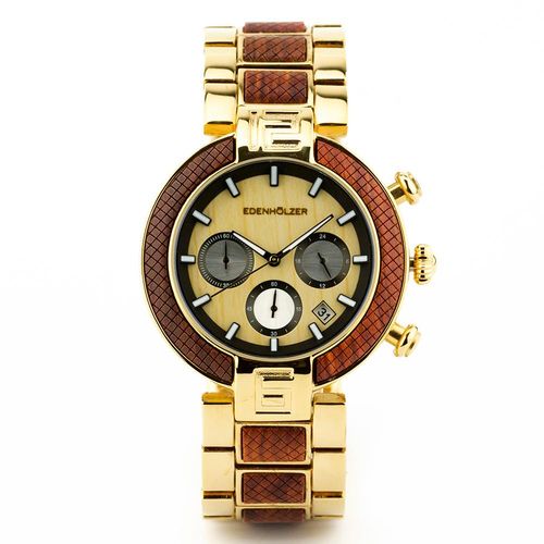 Edenhölzer Holzuhr Herren Armbanduhr Chronograph Sumba ED066-003