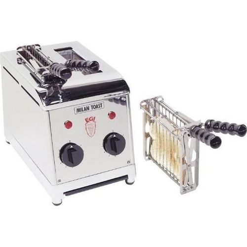 Milantoast Sandwichtoaster mit Zangen, Farbe:Edelstahl / Gebürstetes Metall