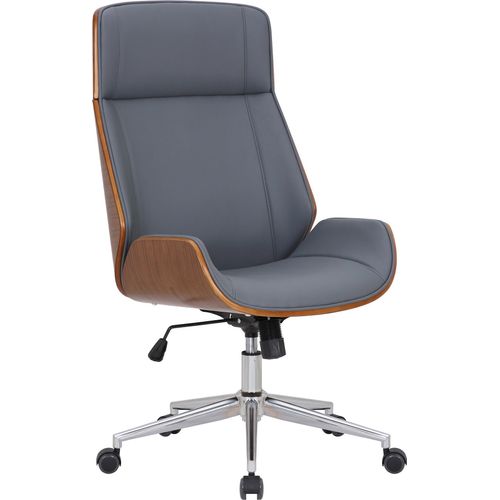 Bürostuhl HLO-CP84 Kunstleder walnuss/grau