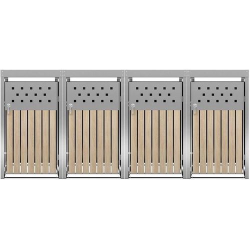 Mülltonnenbox Müllbox Mülltonnenverkleidung 4 Türen Box Pflanzdach Edelstahl