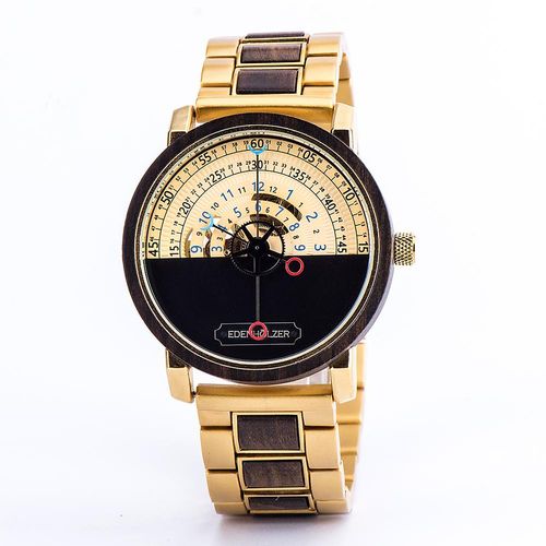 Edenhölzer Automatik Armbanduhr open life Holzuhr Nevis ED097-001
