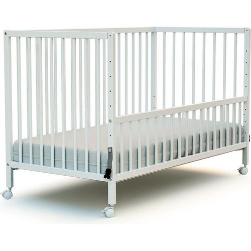 WEBABY - Beistell-Babybett aus Holz 60x120cm Weiß LIO | Kinderbett Co-Sleeping babybett | Von Geburt an | Höhenverstellbar | Lattenrost