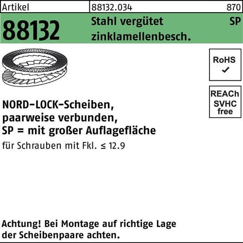 Unterlegscheibe R 88132 geklebt NL 16 SP Stahl vergütet zinklamellenbeschichtet