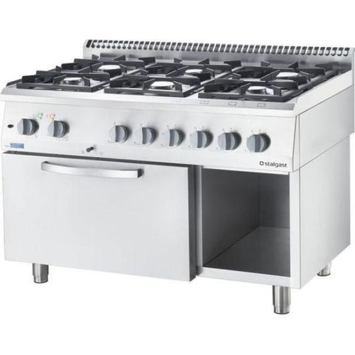Gasherd Eco 6 Brenner Mit Elektro-Heißluftofen (600 X 400 Mm / Gn 1/1) Serie 700 Nd - G20, 6-Brenner (3X3,5 + 3X5 Kw)