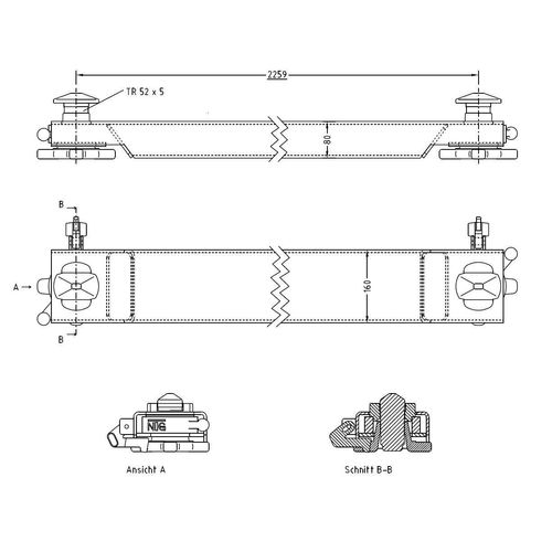 Traverse Bauteil Container Verriegelung Befestigung BDF Twist Lock Wechselbrücke