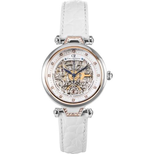 Carl Von Zeyten Damen Automatikuhr Simonswald Weiß Gold 4056007107088