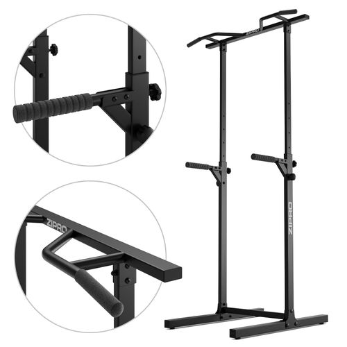 Zipro Multifunktions Kraftstation, Fitnessstation bis 350 kg, Multistation mit Klimmzugstange bis 120 kg, Dip-Station für Heimtraining