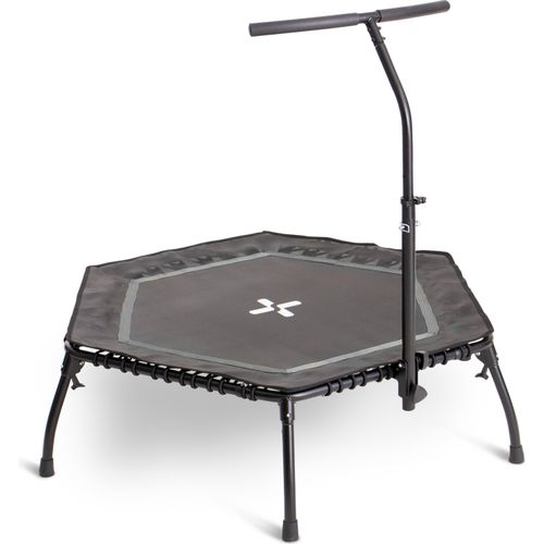 SportPlus I Fitness Trampolin I klappbar, Fitnesstrampolin mit Haltefunktion, Klappfunktion, Ø 126cm, leise Gummiseilfederung, Randabdeckung, Jumping Fitness , SP-T-2100-A