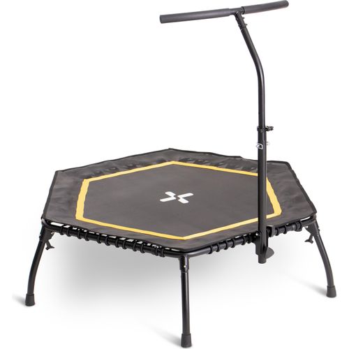 SportPlus I Fitness Trampolin I klappbar, Fitnesstrampolin mit Haltefunktion, Klappfunktion, Ø 126cm, leise Gummiseilfederung, Randabdeckung, Jumping Fitness , SP-T-2100-Y