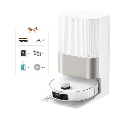 DREAME X50 Ultra Complete Saugroboter mit Wischfunktion,20.000Pa Saugkraft,6 cm Hindernisfreiheit, mit Wischfunktion&Hebarem Wischmopp,360° Navigation
