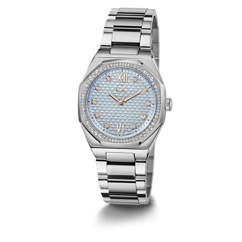 GUESS Collection Z25003L7MF GC Coussin Sleek Lady 34mm blau silber Damen Uhr NEU